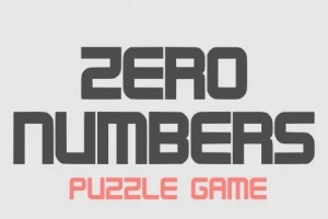 Nápis ZERO NUMBERS PUZZLE GAME na světlém pozadí