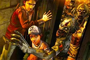 Zombie Hunter Dva lidé se brání proti útočícím zombiem v průchodu