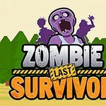 Fialový zombie křičící s názvem Zombie Last Survivor na pozadí lesa