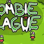 Na obrázku jsou kreslené postavičky zombíků na zeleném pozadí s nápisem Zombie Plague