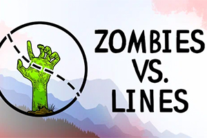 Zelená zombie ruka trčící ze země vedle textu ZOMBIES VS